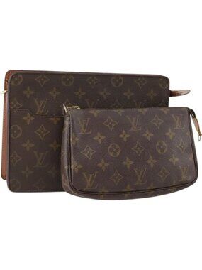 LOUIS VUITTON Monogram Clutch Bag 2 Set